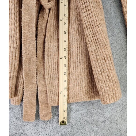 Lulus Sweater Womens Small Peach/Brown Long Sleeve Belted Open Front Cardigan - Picture 6 of 11